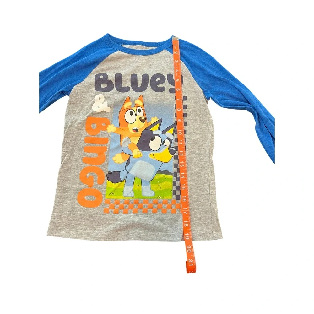 Jumping Beans Bluey Bingo Boys Raglan Long Sleeve Shirt Grey Blue Size 7‎